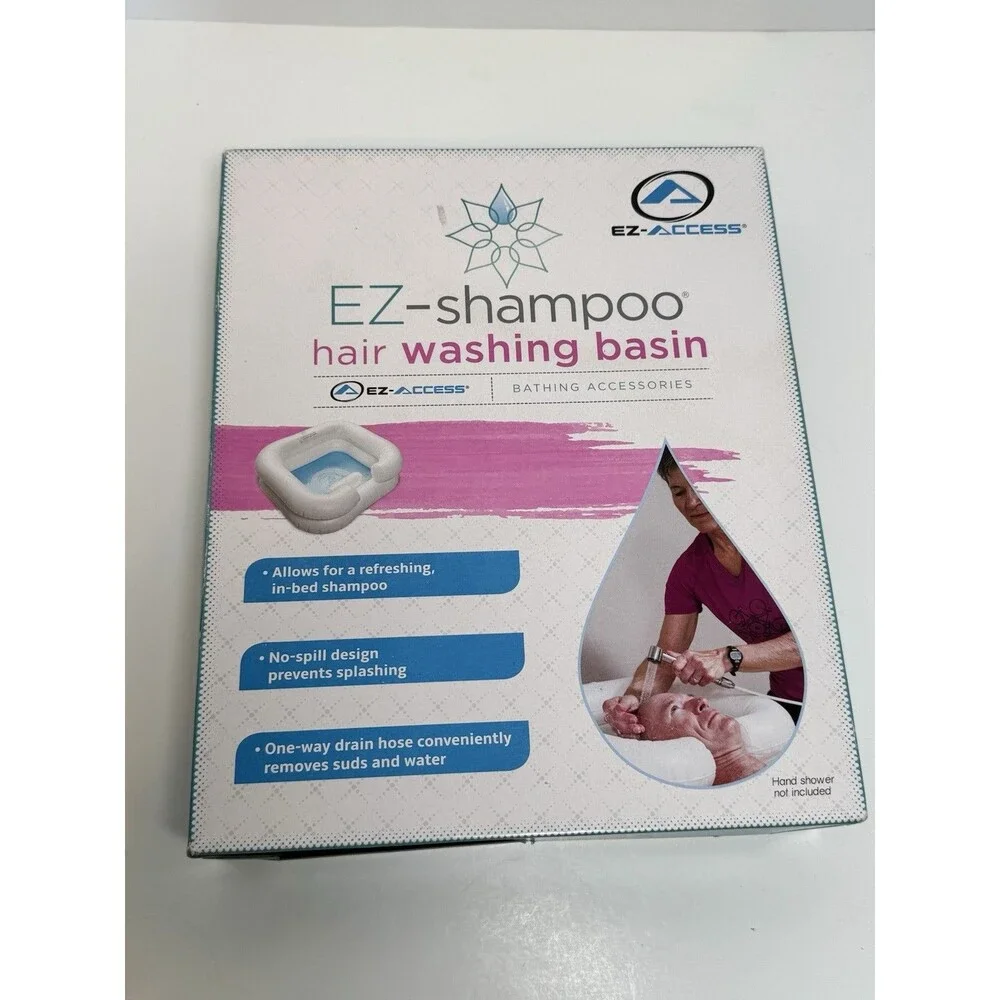 EZ-ACCESS EZ-Shampoo Inflatable Hair Washing Basin NIB w/ Drain Hose, Hospice